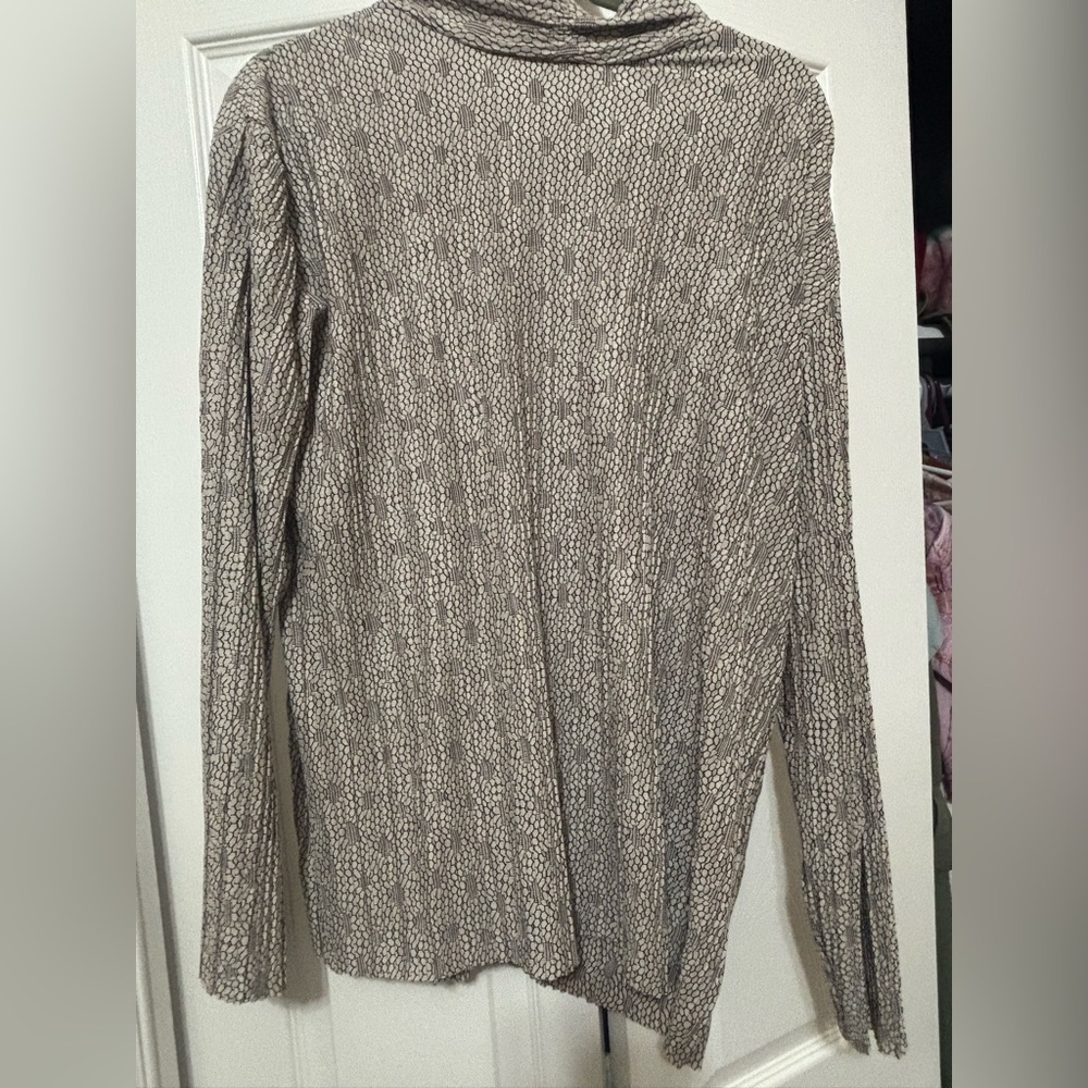 Zara pleated mock neck blouse